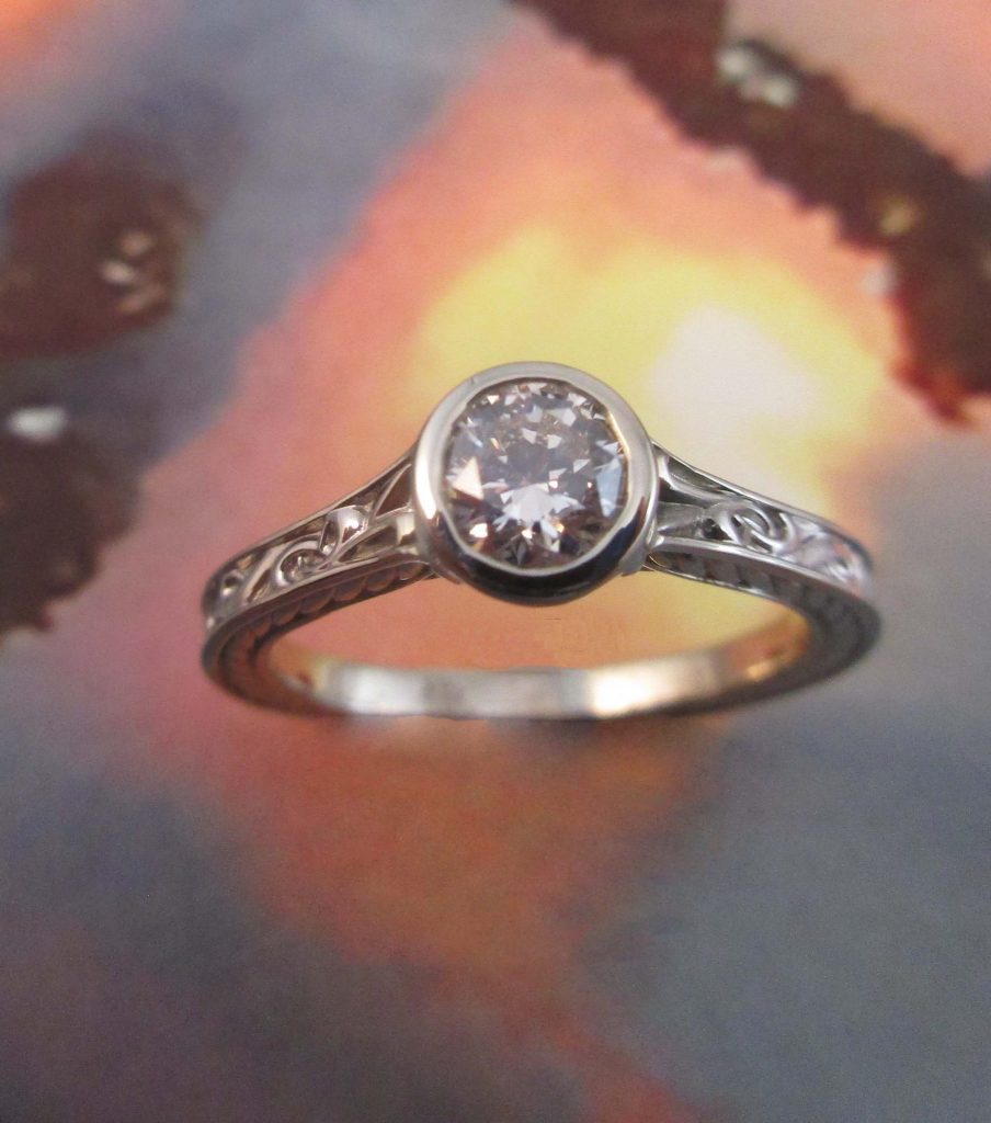 Hood River Jewelers Sapphire Three Stone Vintage Style Ring