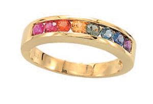 Rainbow Sapphire Channel Ring - Special Order Only