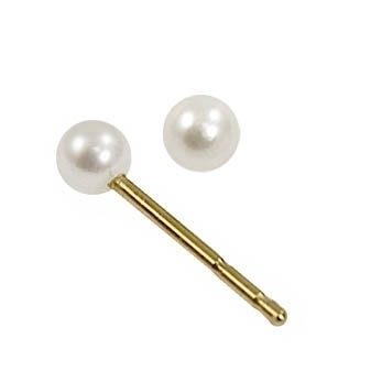 White Pearl Post Earrings 3mm - Special Order