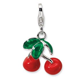 Enameled Cherries Charm/Pendant - Special Order Only